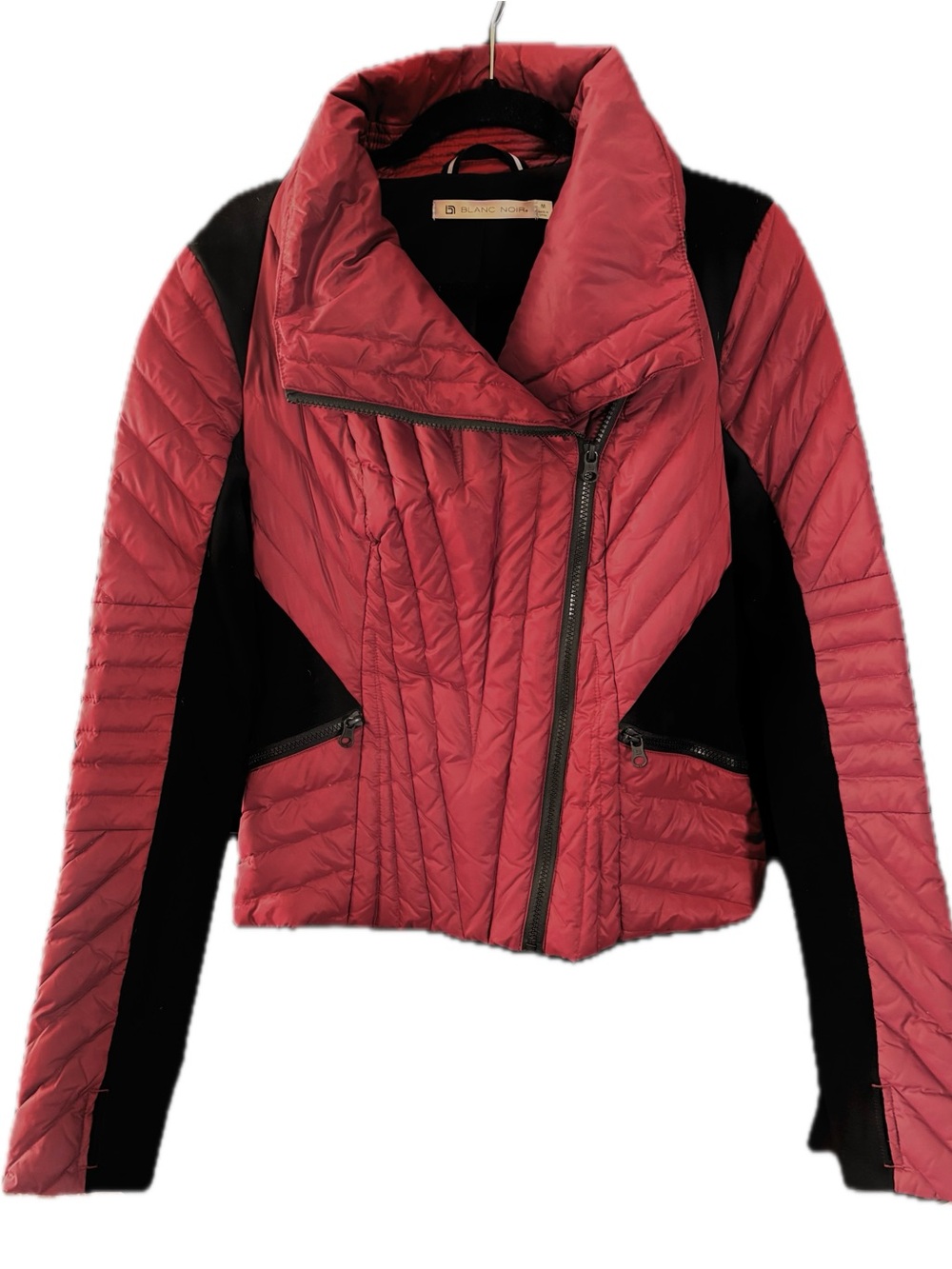 Blanc Noir Motion Panel Puffer Down Jacket in Garnet